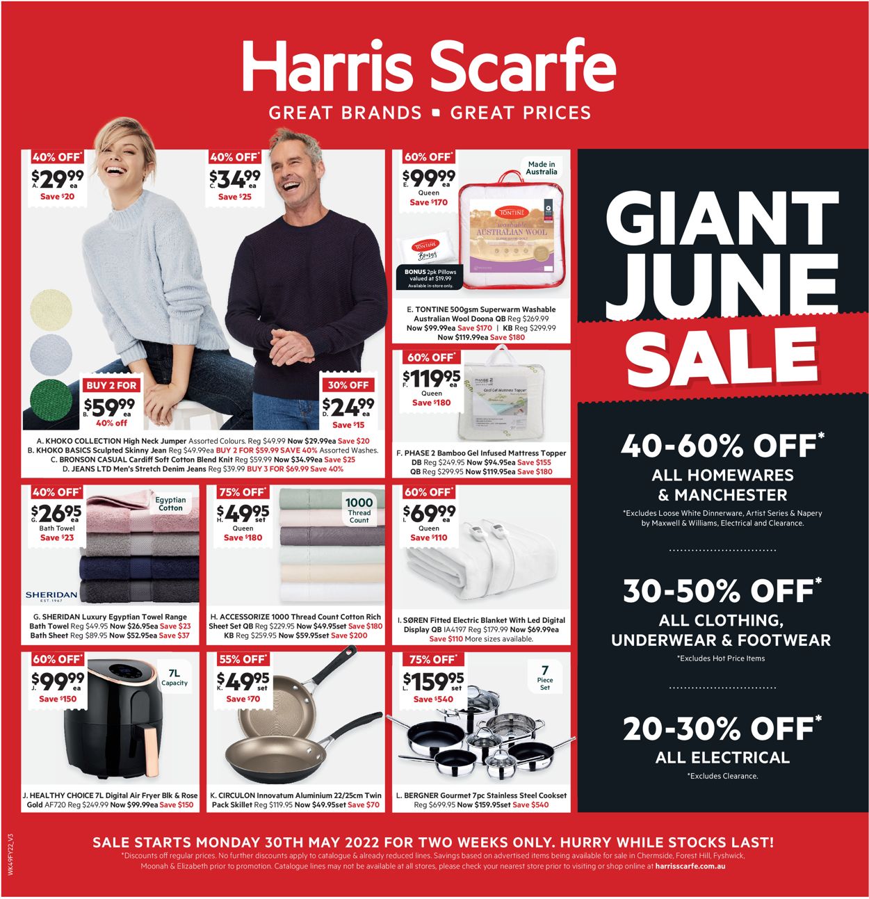 Harris Scarfe Catalogue from 30/05/2022