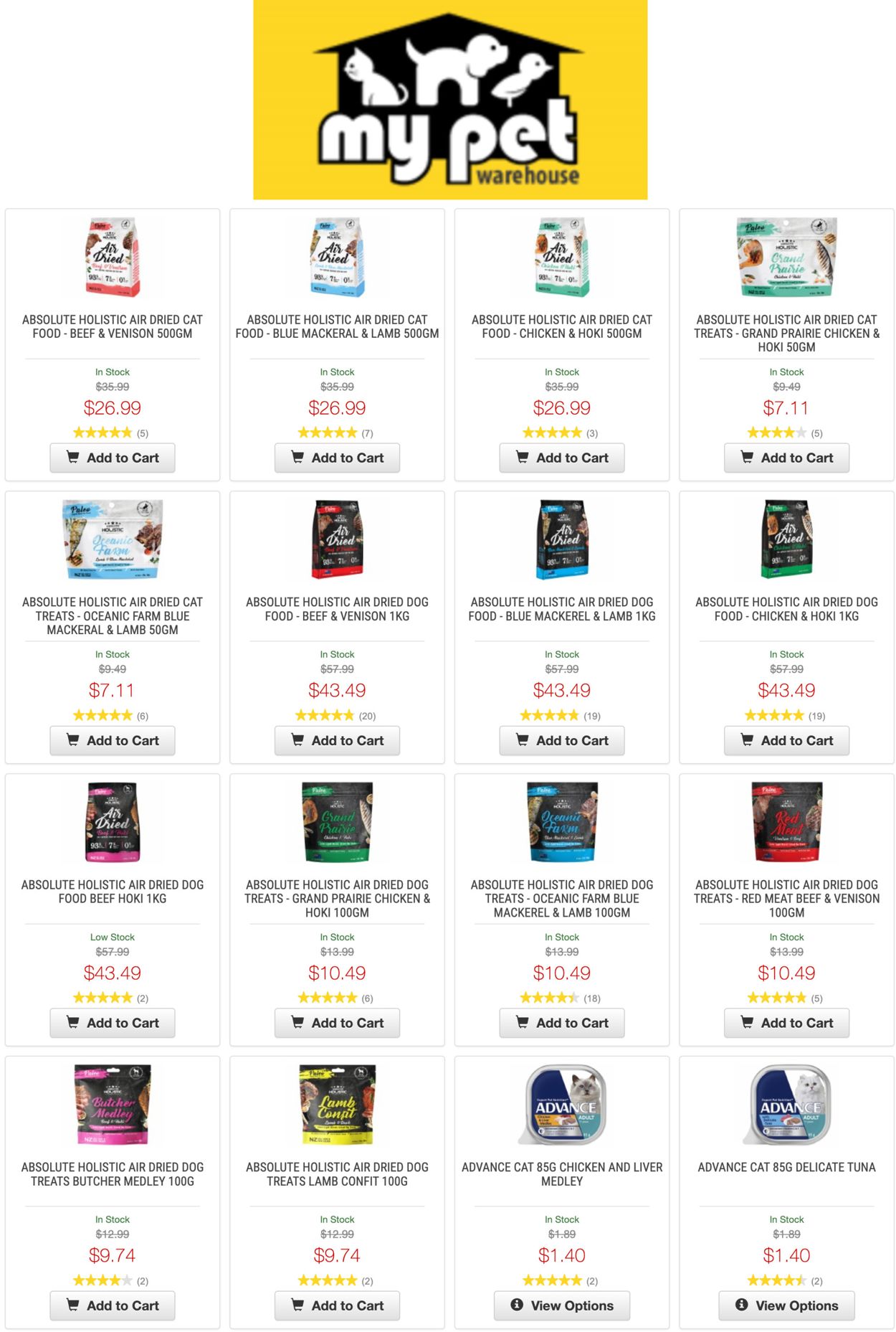 My Pet Warehouse Catalogue from 08/06/2022