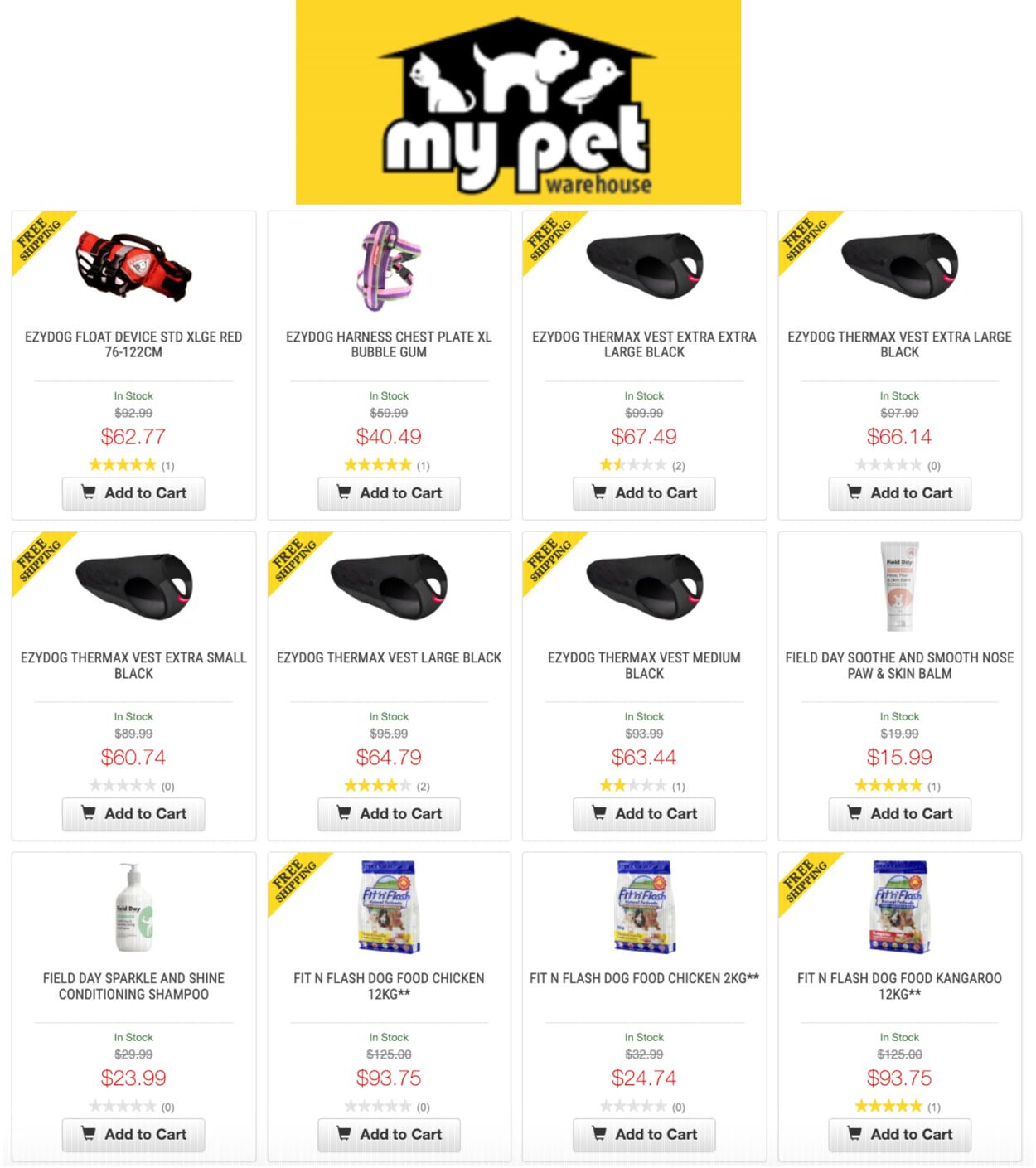 My Pet Warehouse Catalogue from 07/07/2022