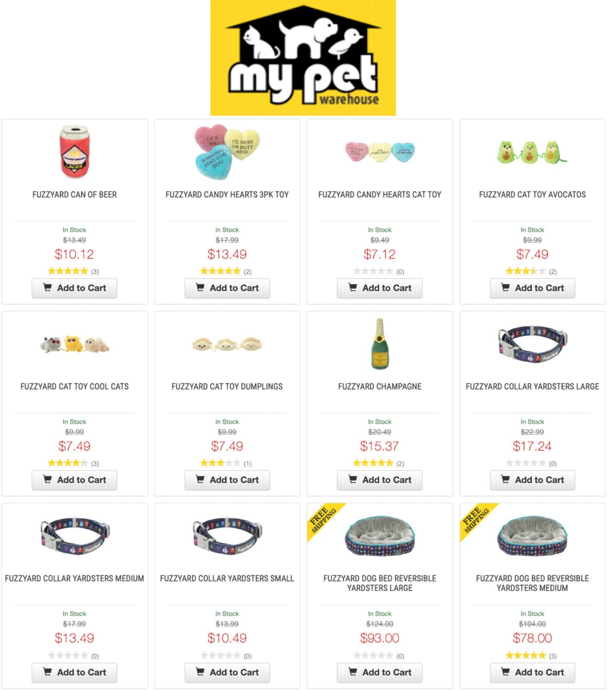 My Pet Warehouse Catalogue from 08/08/2022