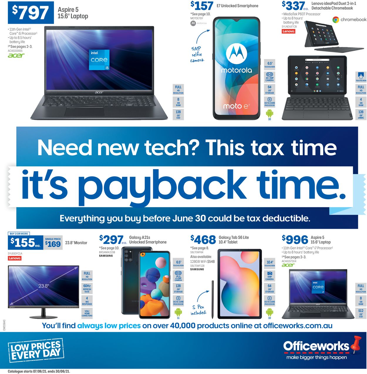 Officeworks Catalogue from 07/06/2021