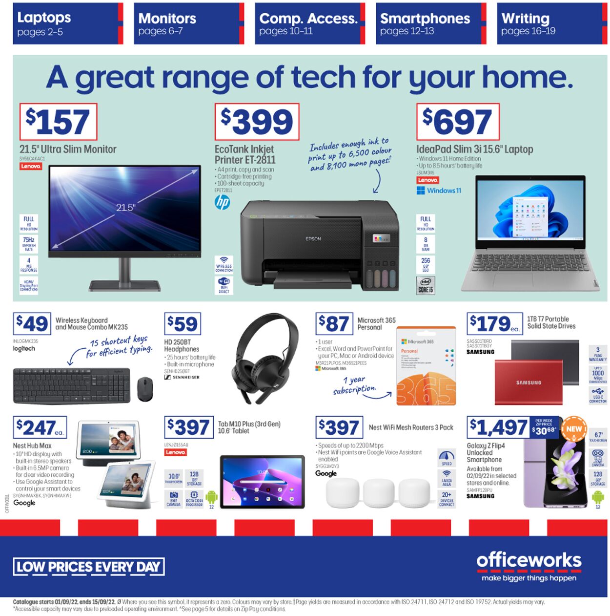 Officeworks Catalogue from 01/09/2022