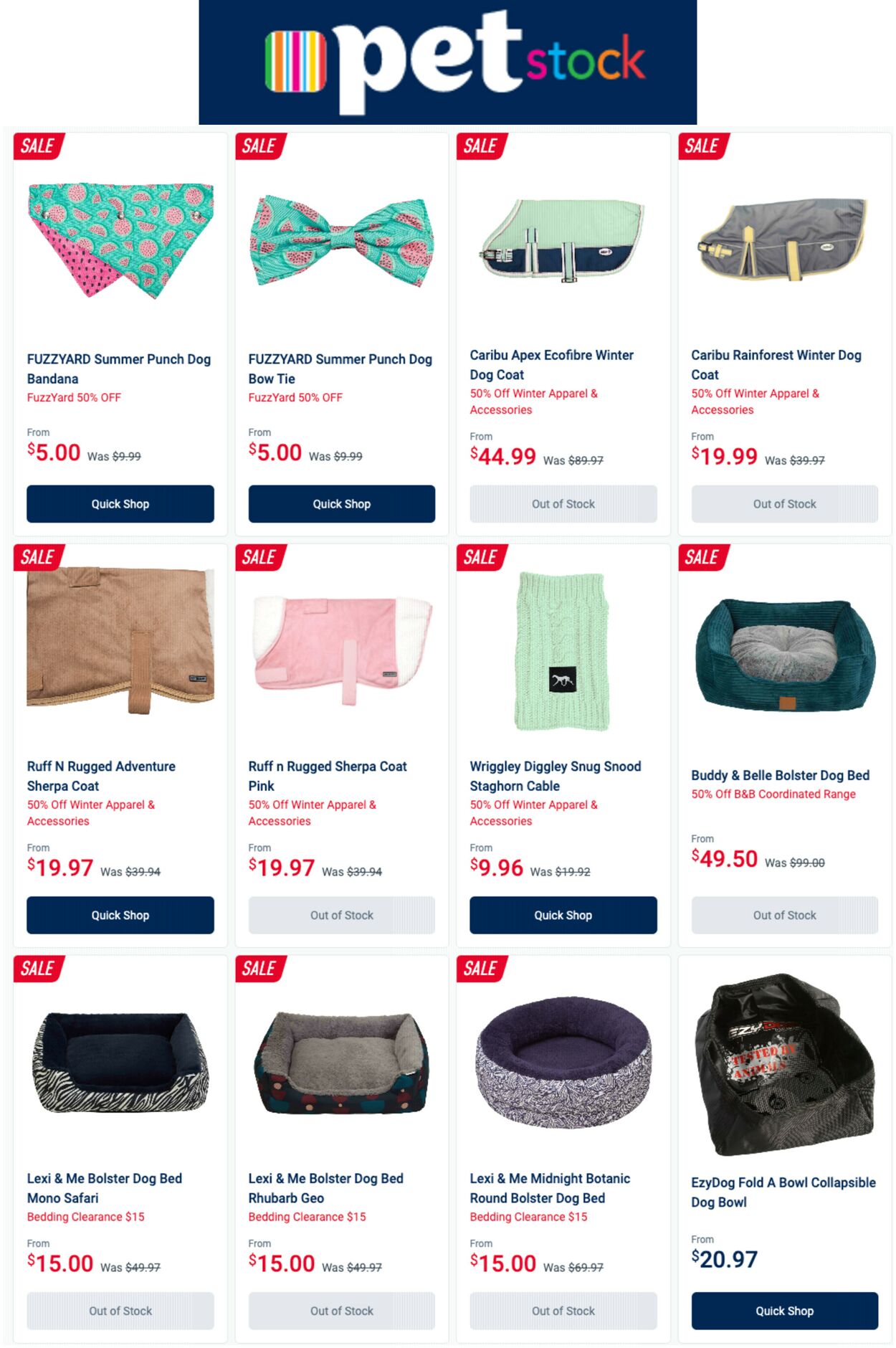 Pet Stock Catalogue from 14/09/2022