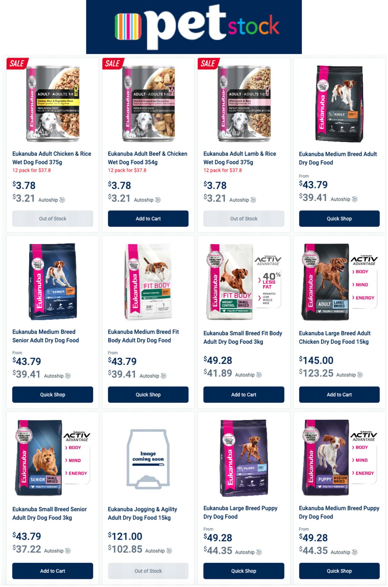 Pet Stock Catalogue from 14/09/2022
