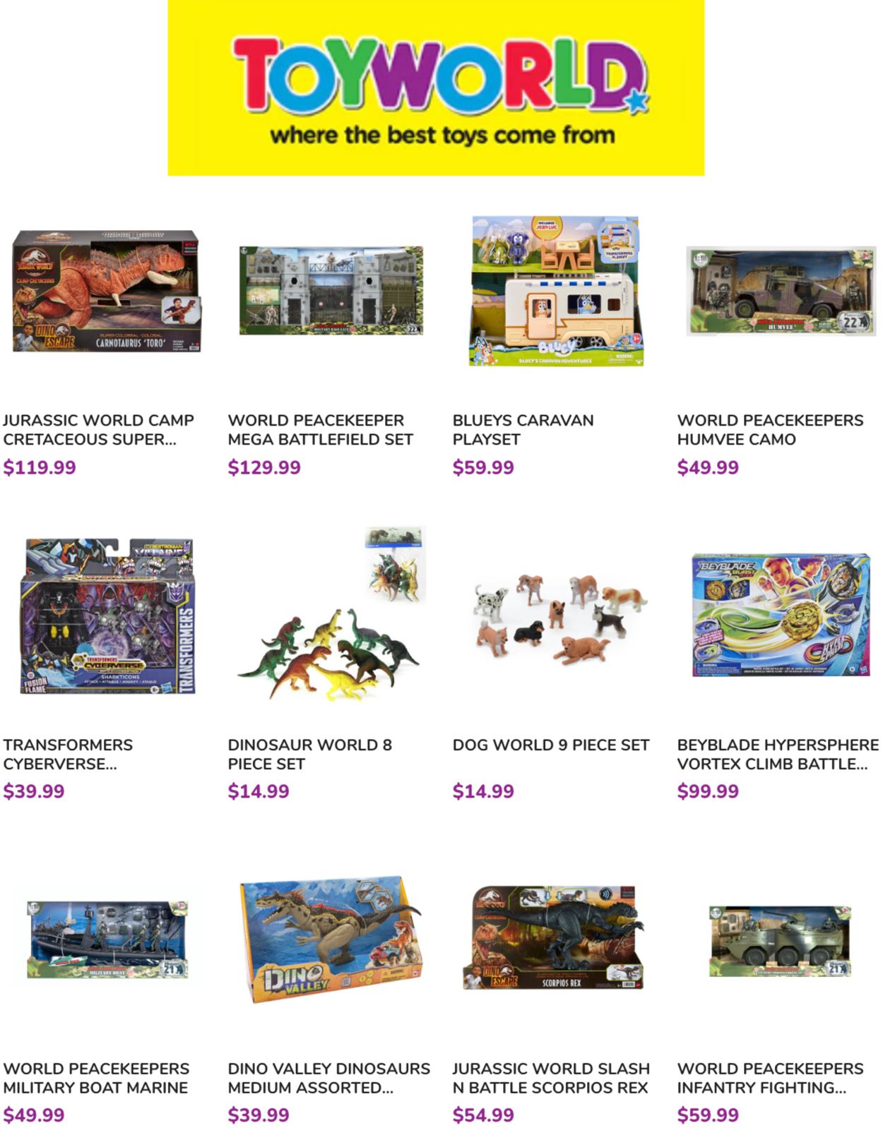Toyworld Catalogue from 22/08/2022