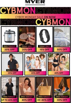 Catalogue Myer CYBER MONDAY 2021 from 29/11/2021