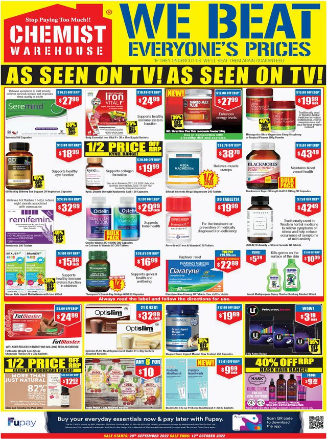 Chemist Warehouse Catalogue from 29/09/2022
