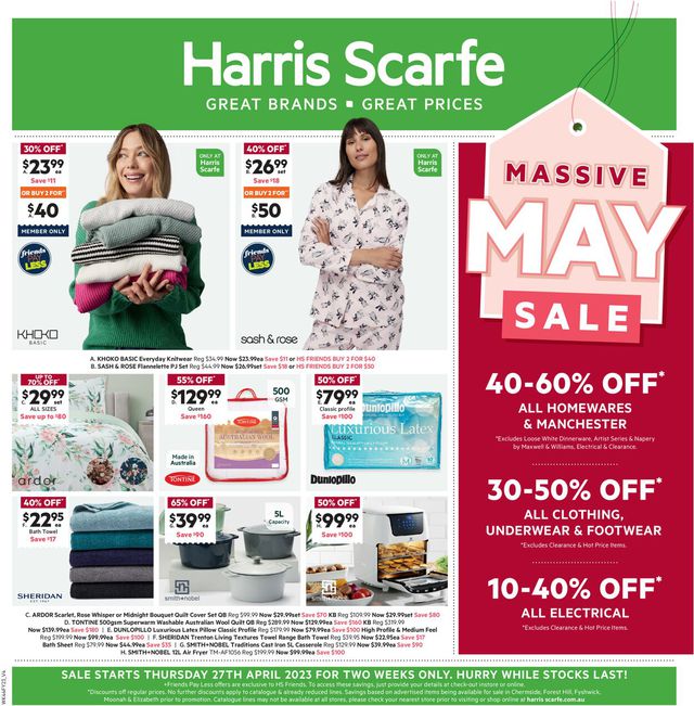 Harris Scarfe Catalogue from 28/04/2023