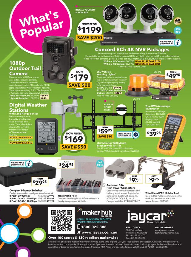 Jaycar Electronics Catalogue from 24/07/2021