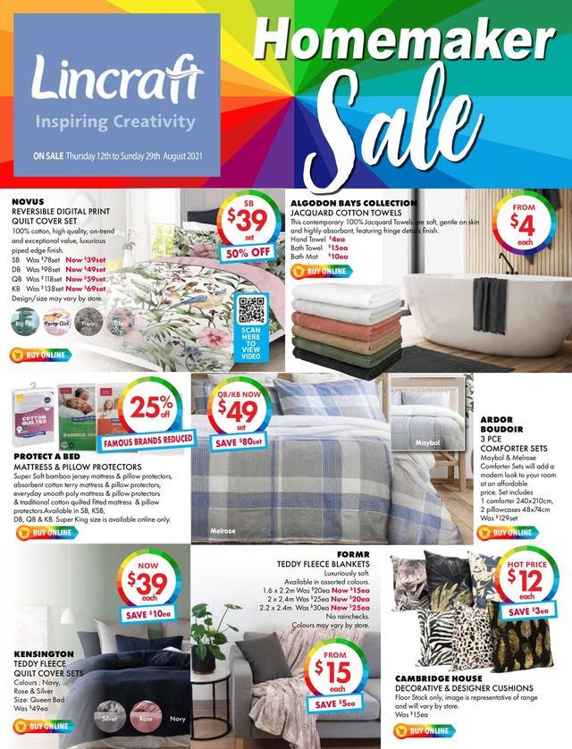 Lincraft Catalogue from 12/08/2021
