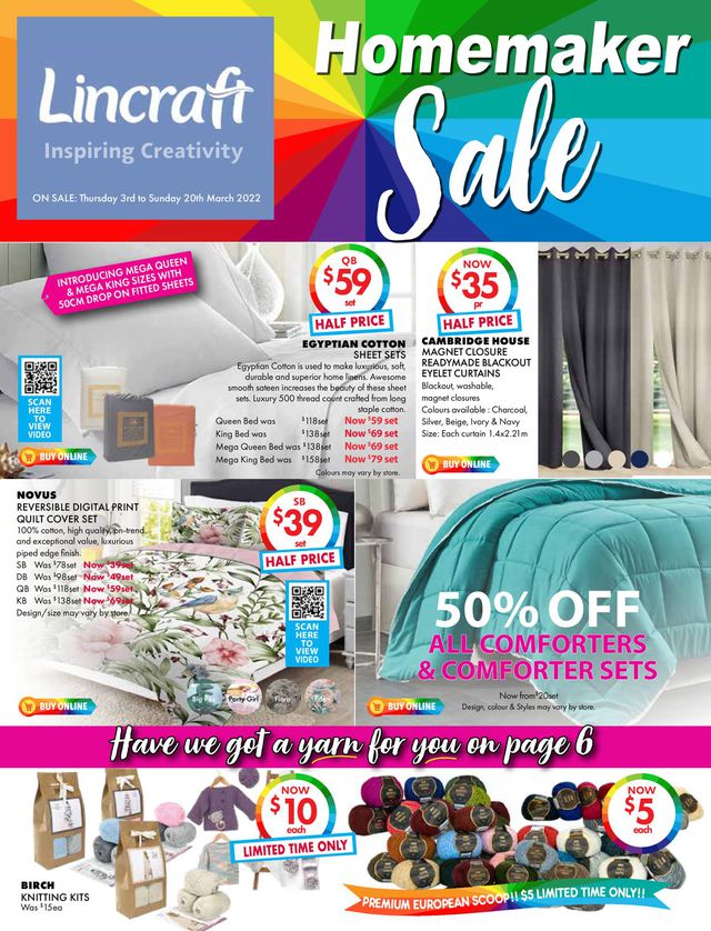 Lincraft Catalogue from 01/03/2022