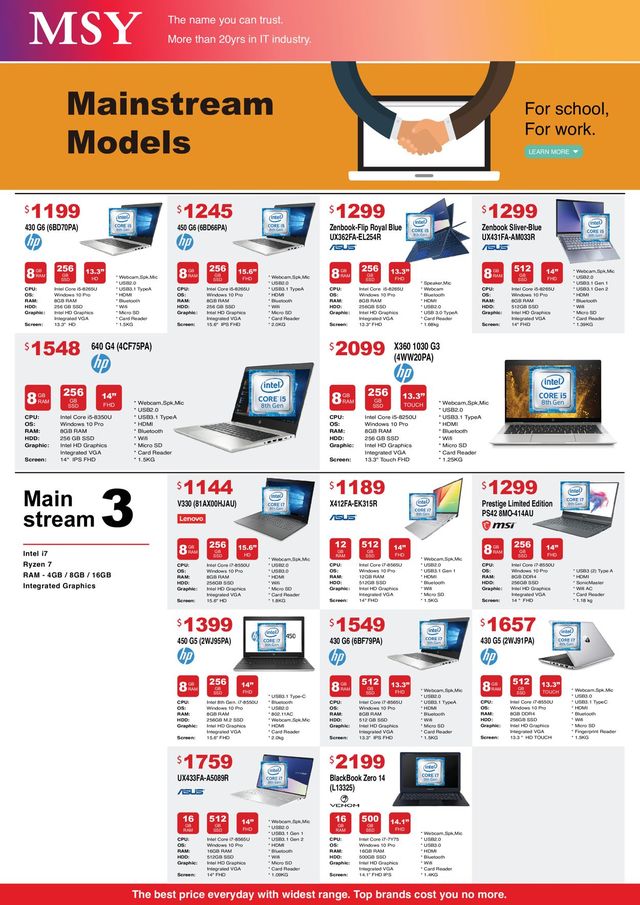 MSY Technology Catalogue from 11/03/2020