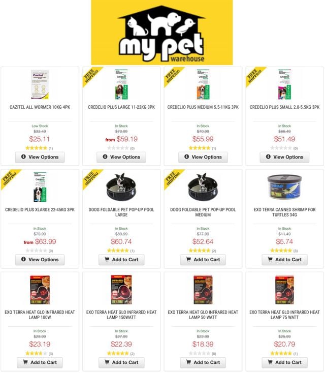 My Pet Warehouse Catalogue from 07/07/2022