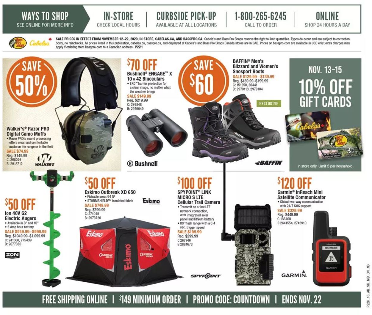Bass Pro Flyer from 11/12/2020