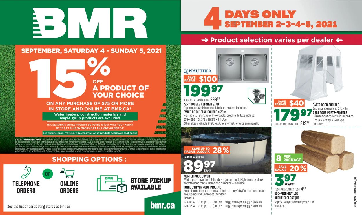 BMR Flyer from 09/02/2021