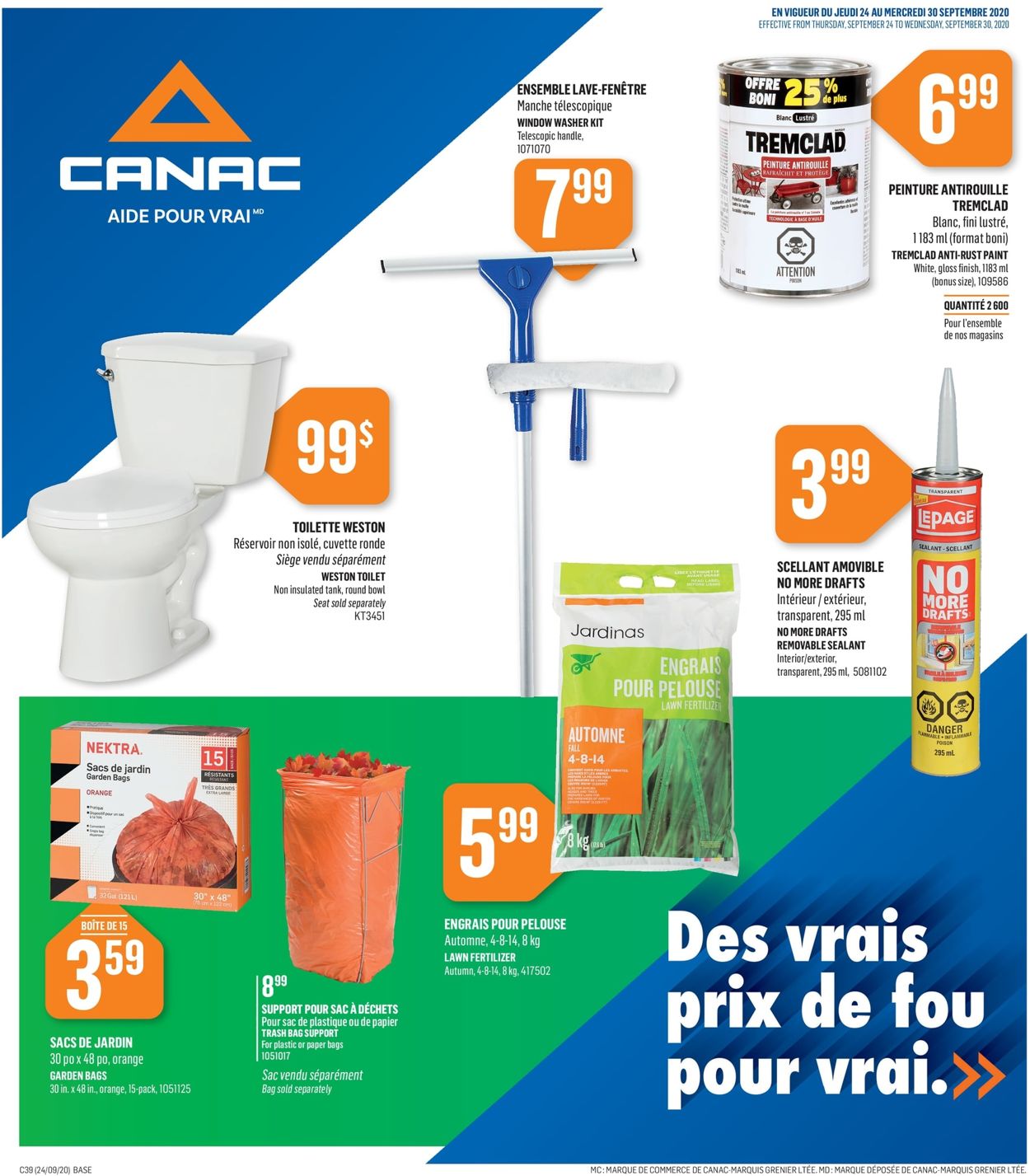 Canac Flyer from 09/24/2020