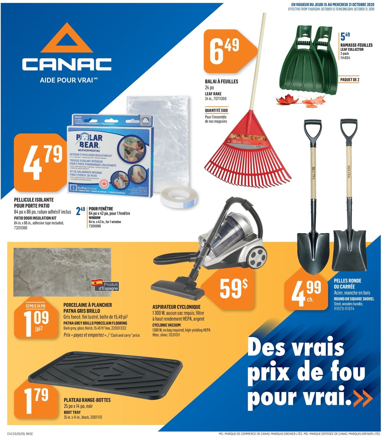 Canac Flyer from 10/15/2020
