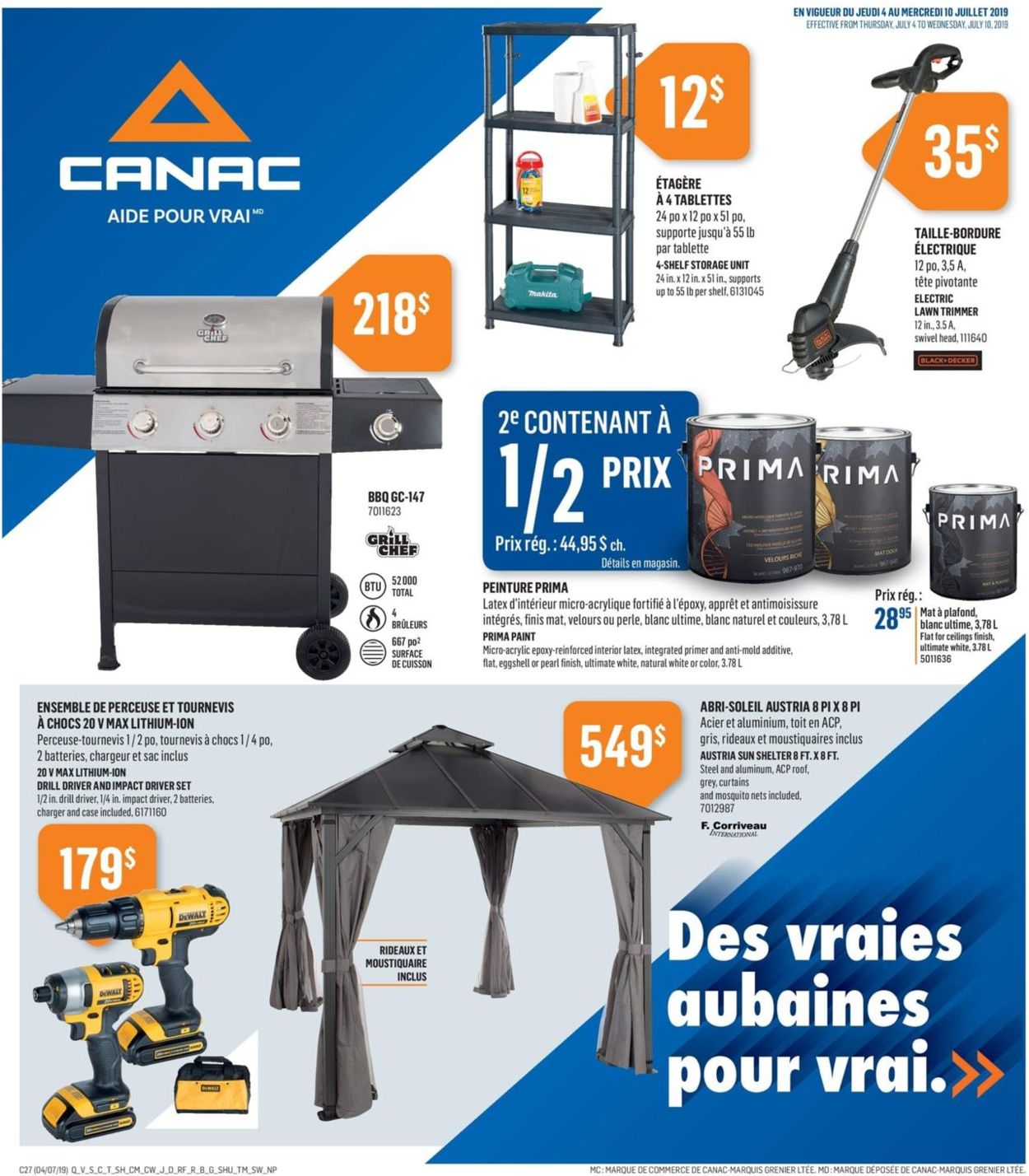 Canac Flyer from 07/04/2019