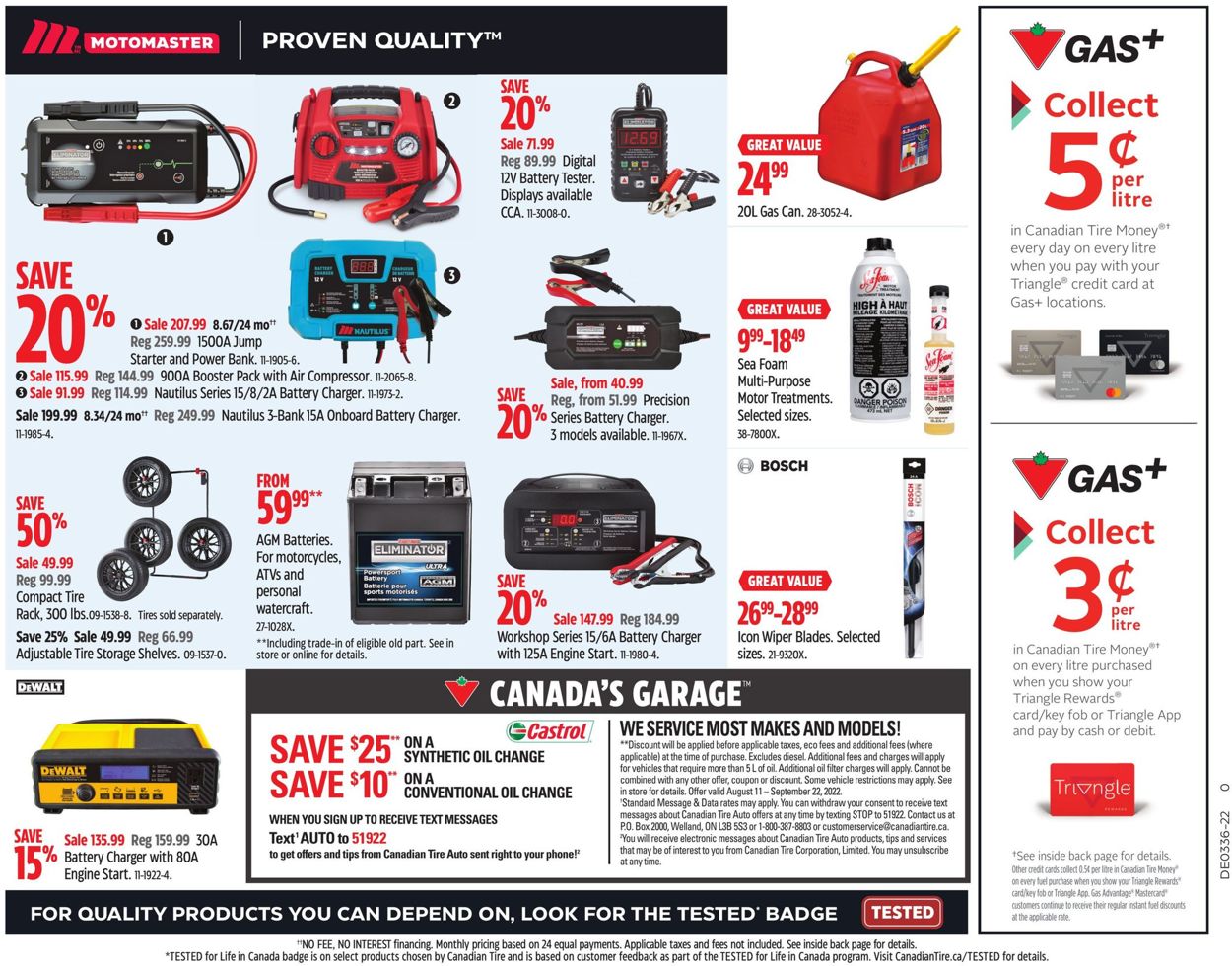 Canadian Tire Flyer from 09/01/2022