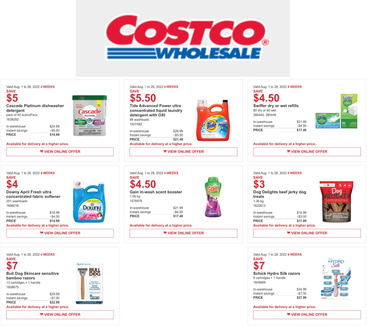 Costco Flyer from 08/01/2022