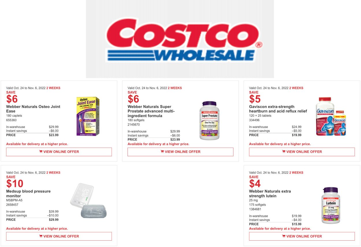 Costco Flyer from 10/24/2022
