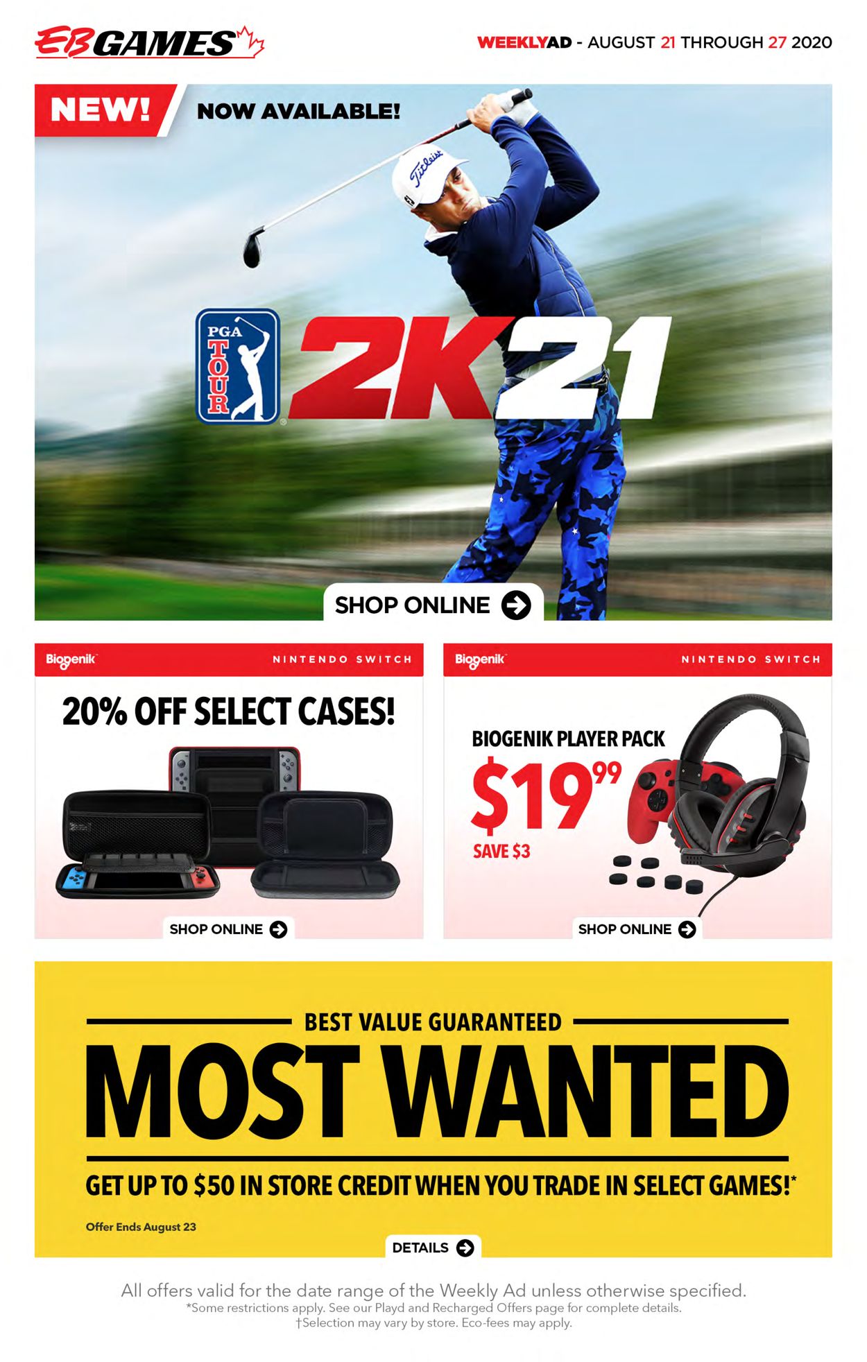 EB Games Flyer from 08/21/2020