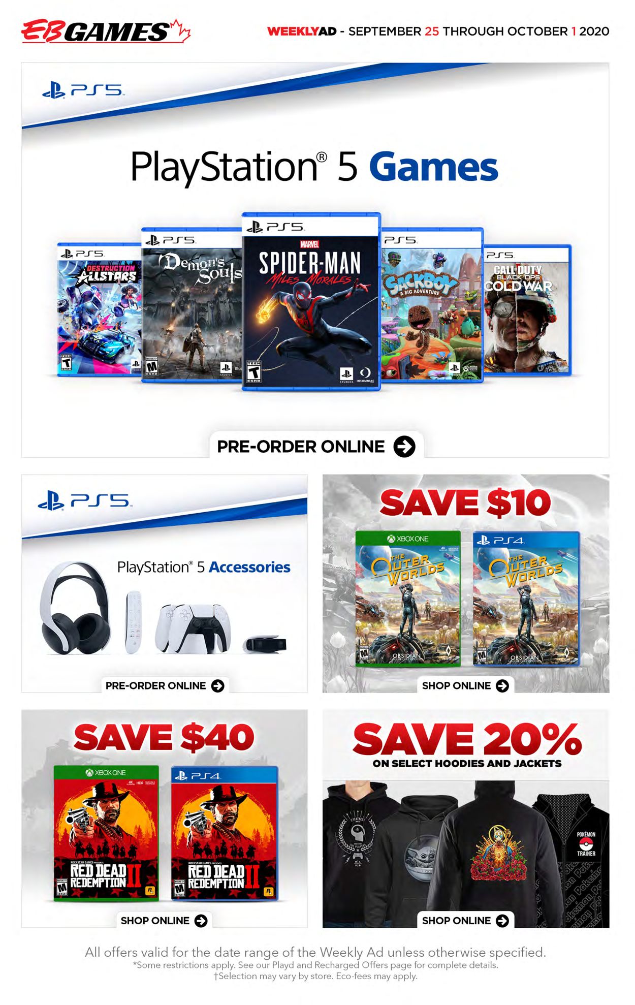 EB Games Flyer from 09/25/2020