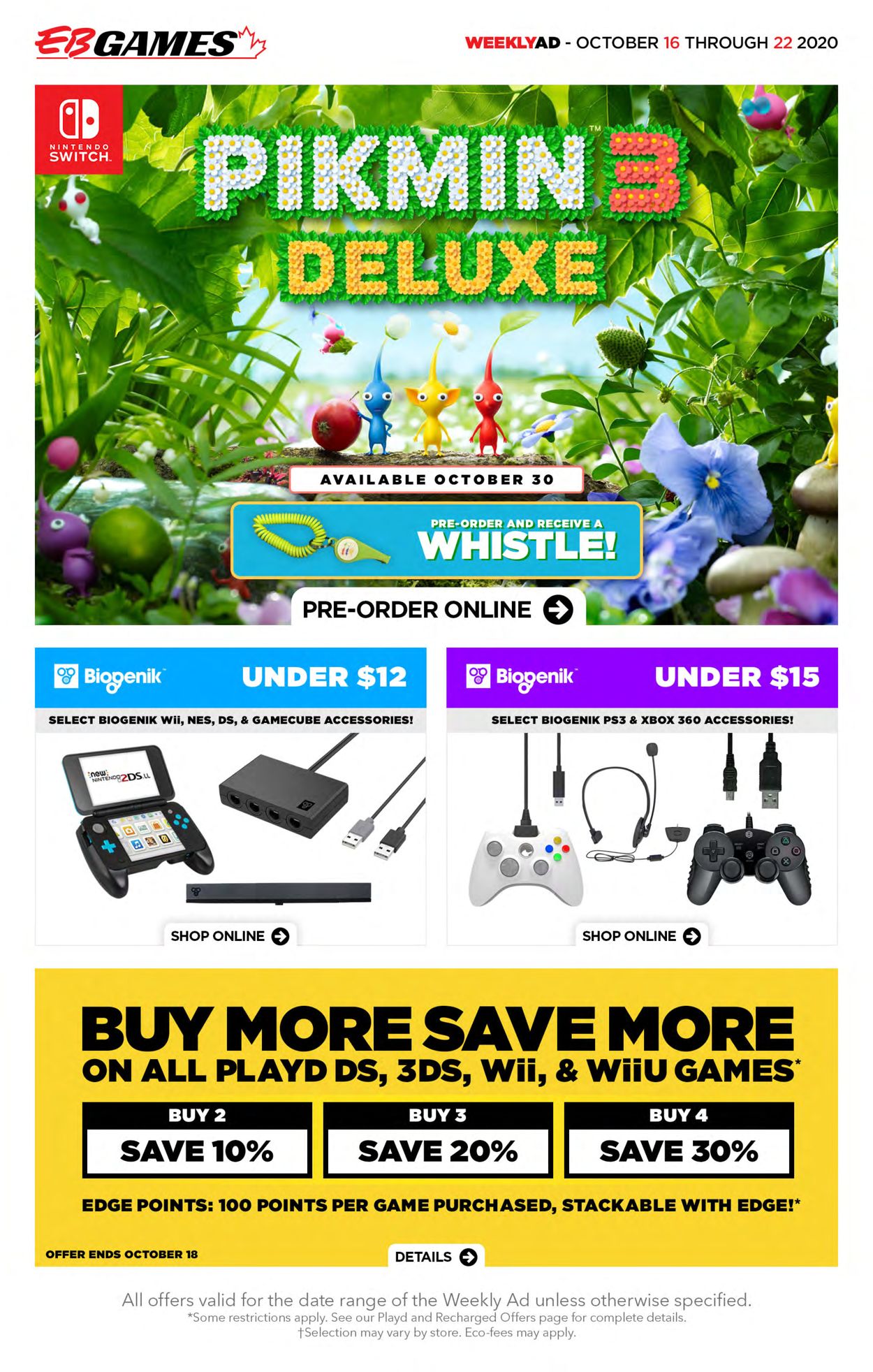 EB Games Flyer from 10/16/2020
