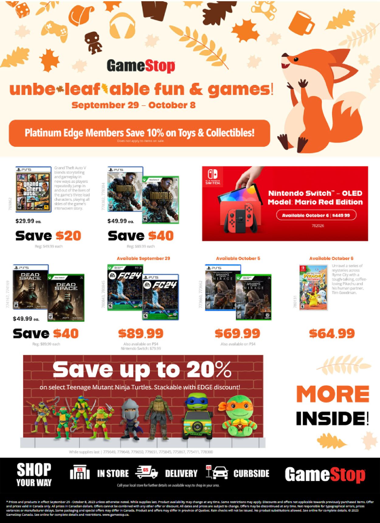 EB Games Flyer from 09/29/2023