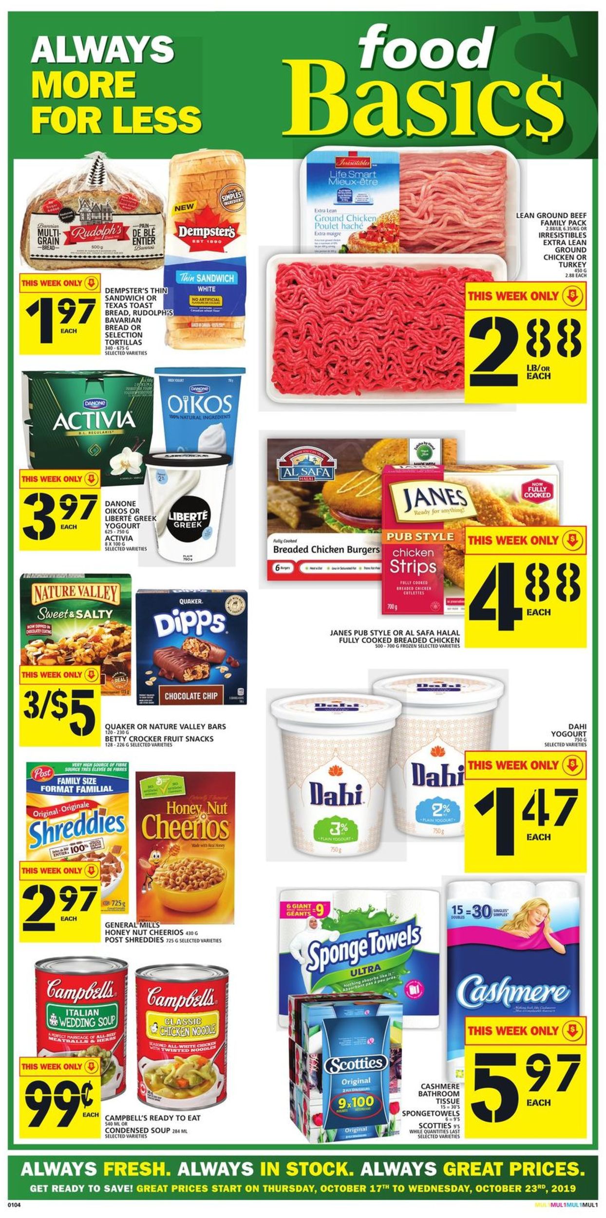 Food Basics Flyer from 10/17/2019