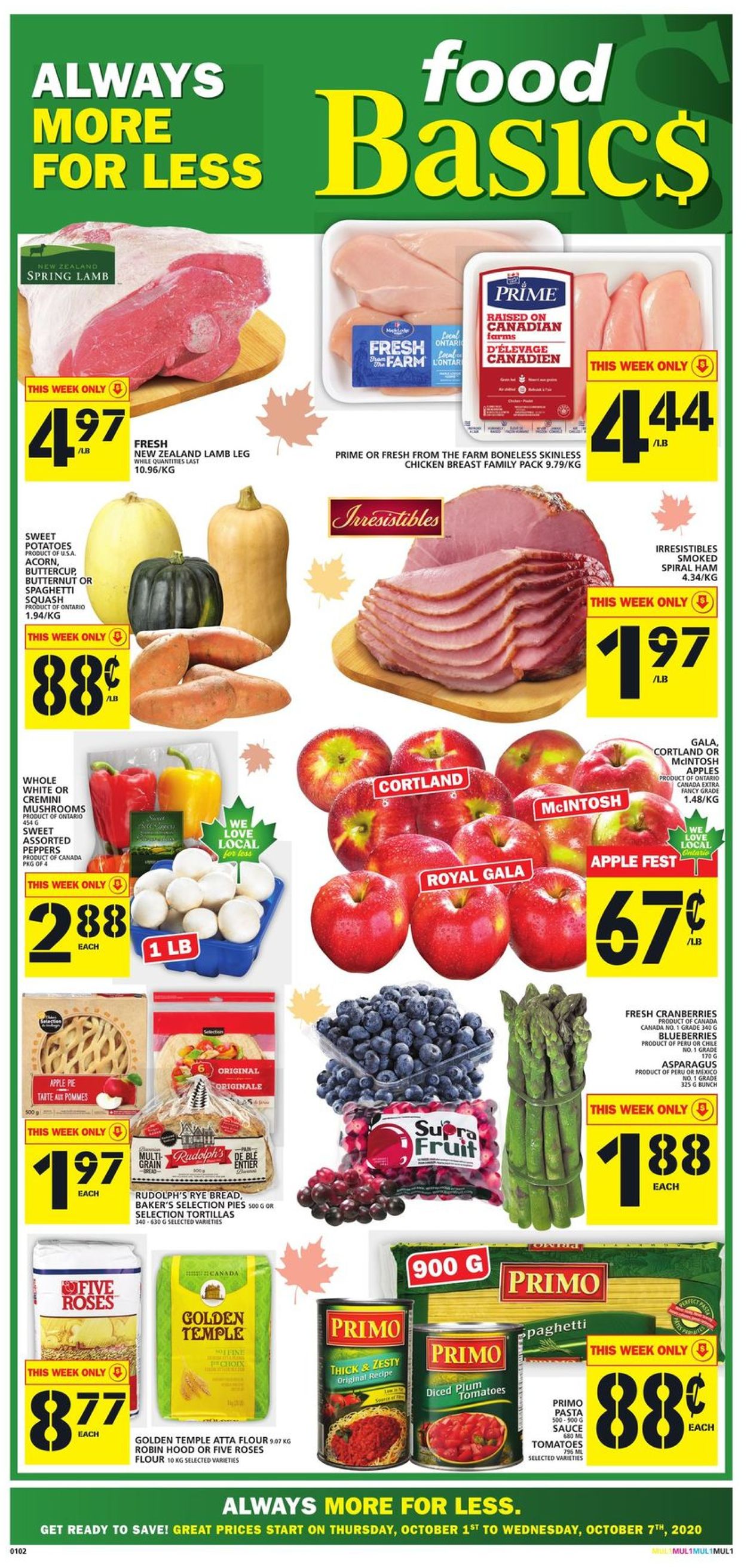 Food Basics Flyer from 10/01/2020
