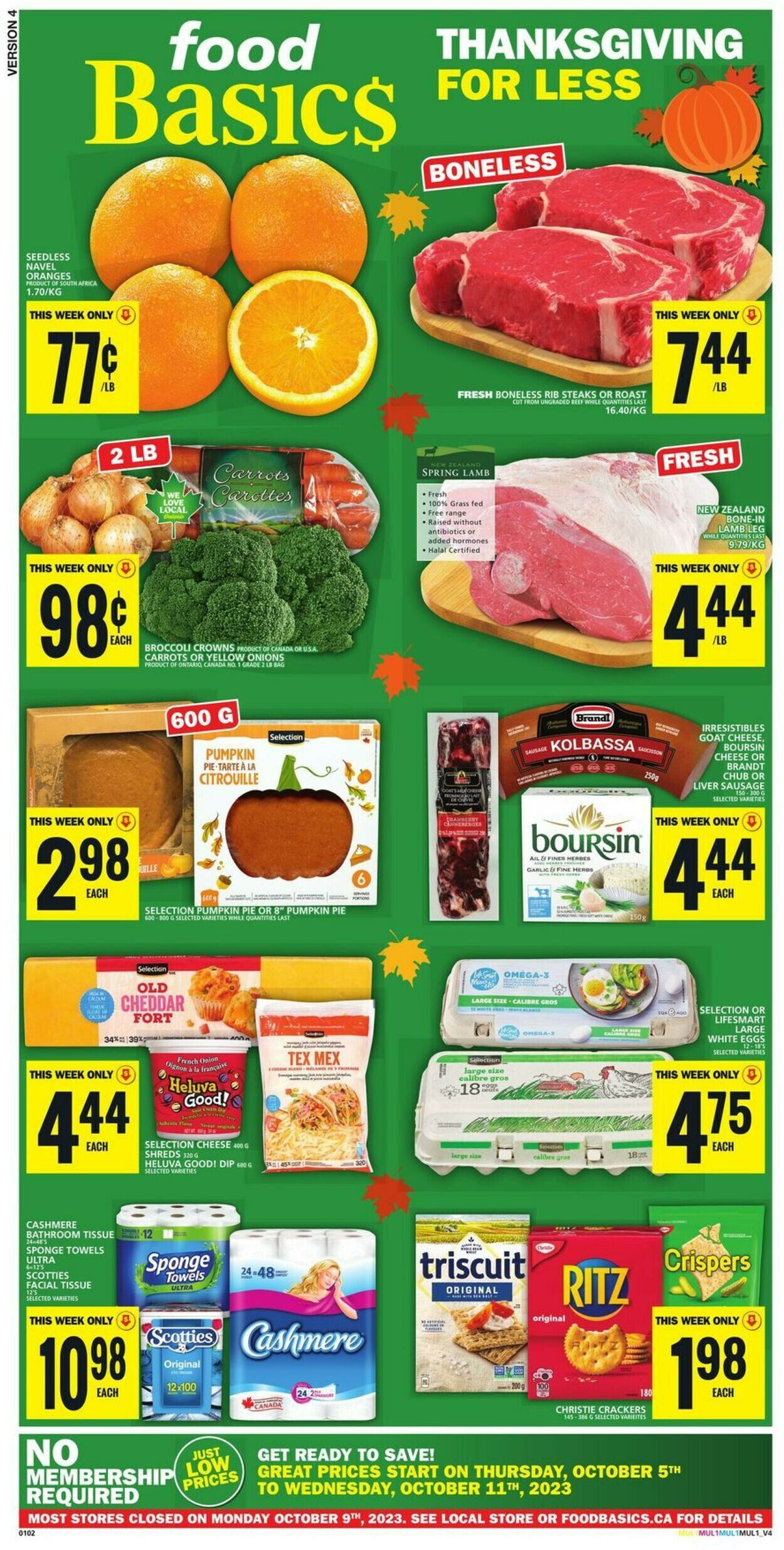 Food Basics Flyer from 10/05/2023