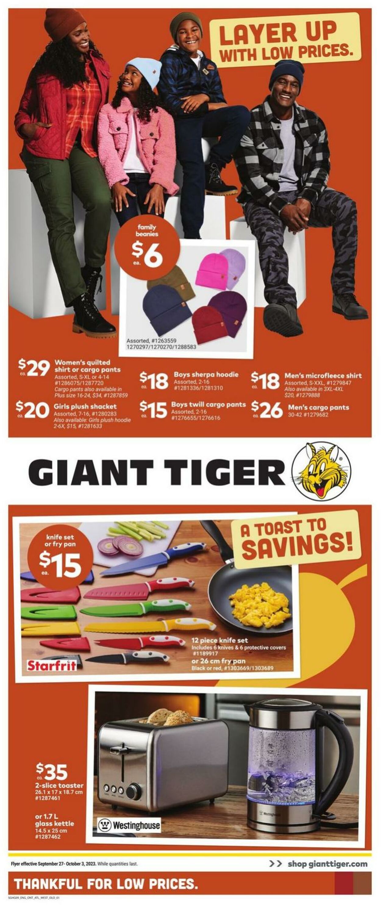 Giant Tiger Flyer from 09/27/2023