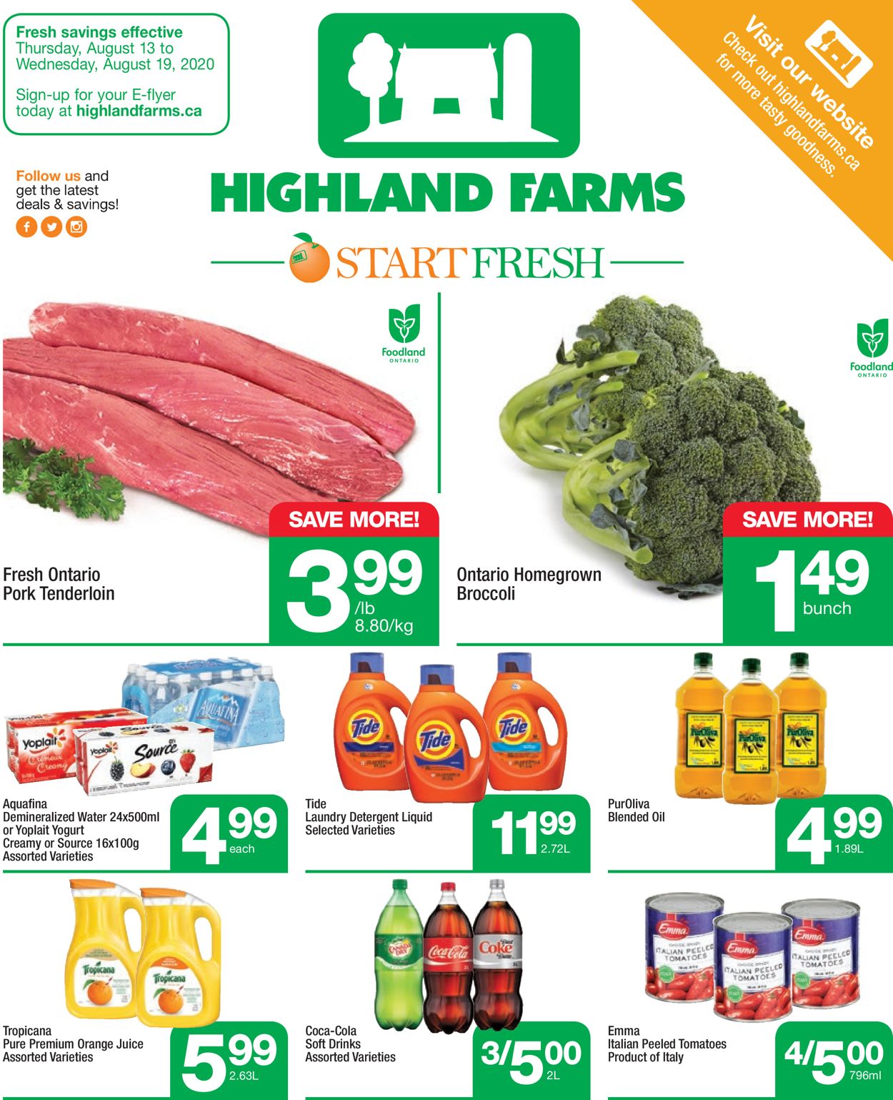 Highland Farms Flyer from 08/13/2020