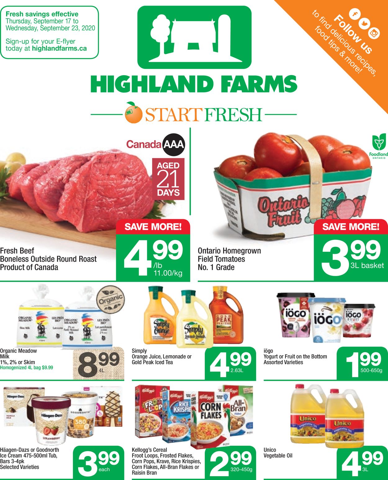 Highland Farms Flyer from 09/17/2020