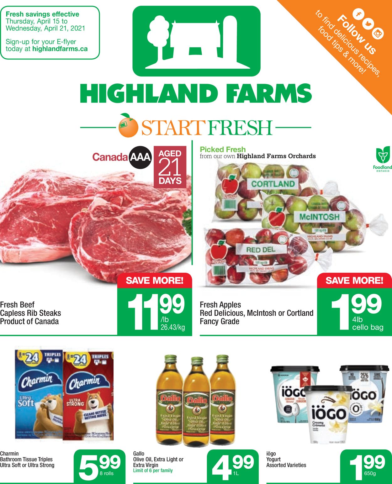 Highland Farms Flyer from 04/15/2021
