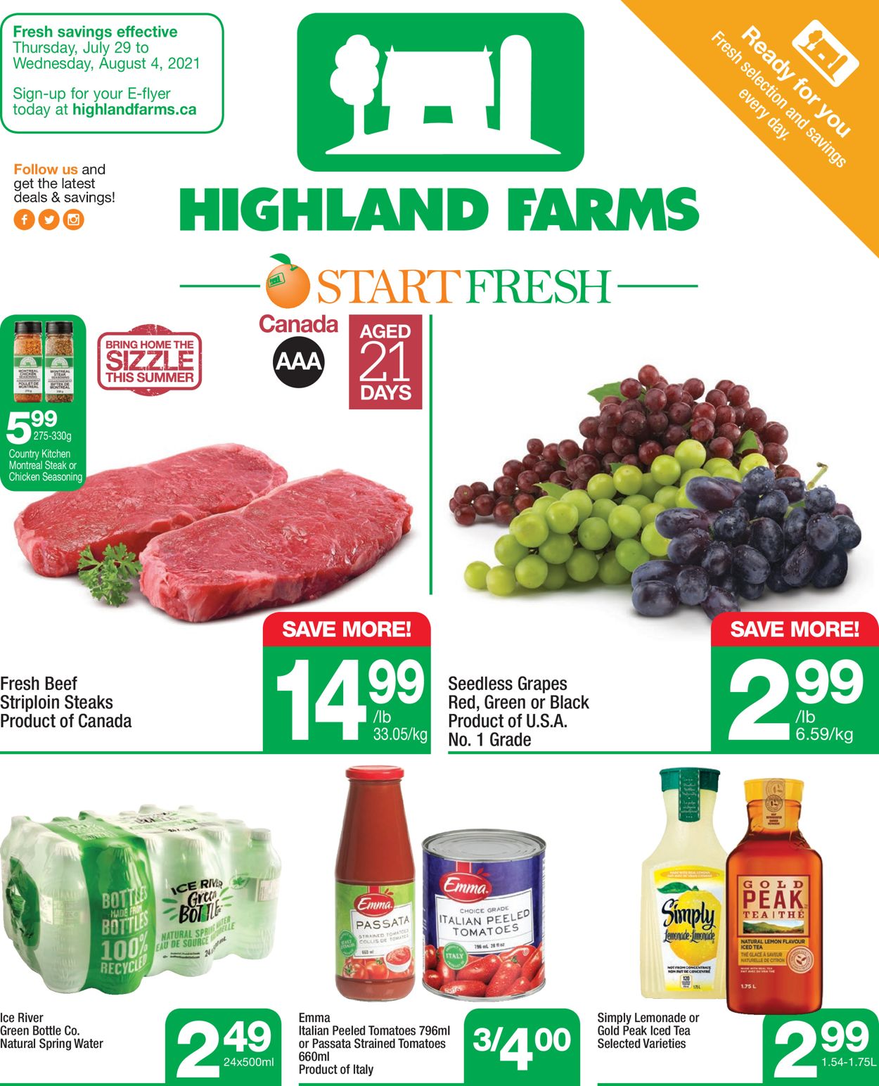 Highland Farms Flyer from 07/29/2021