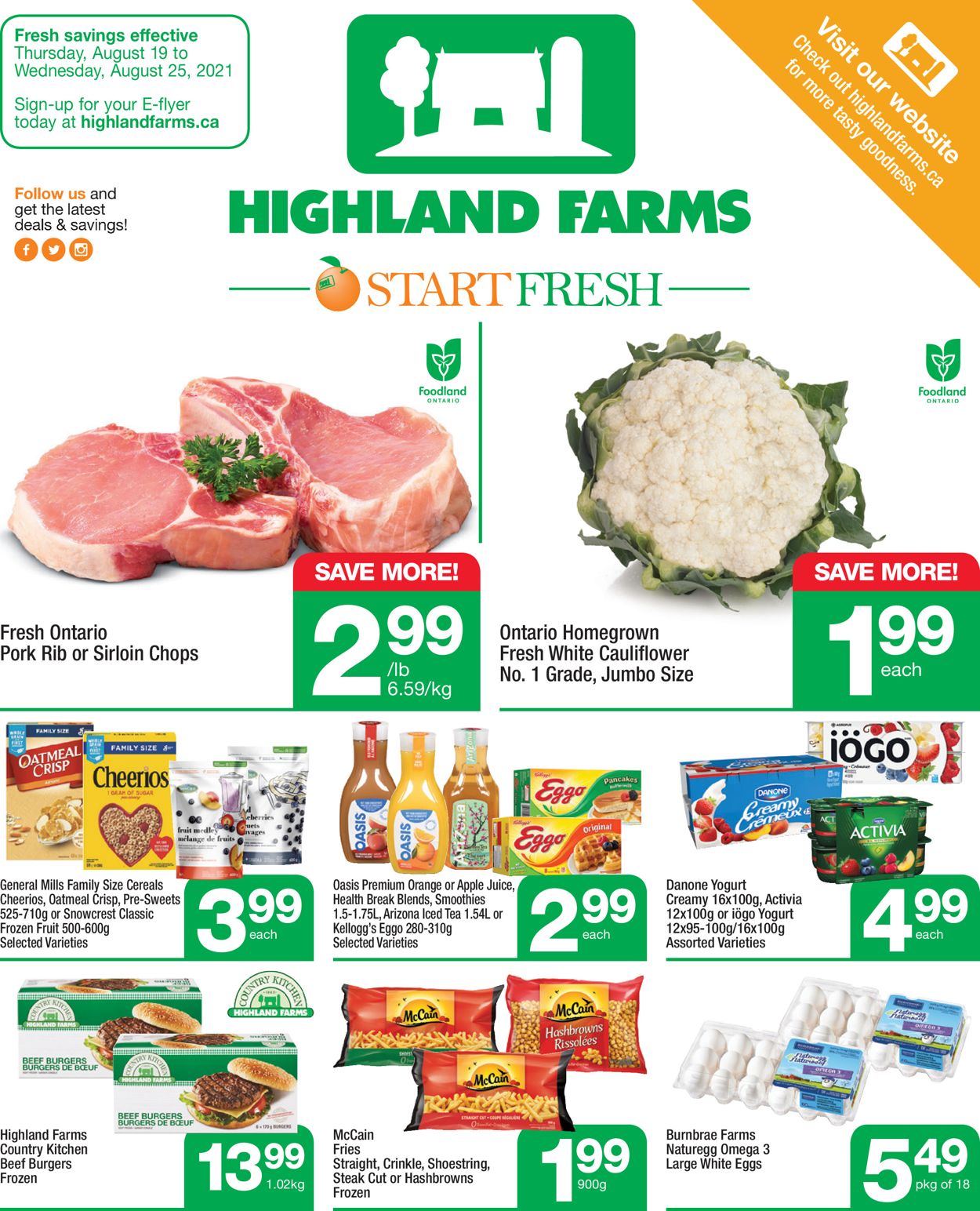 Highland Farms Flyer from 08/19/2021