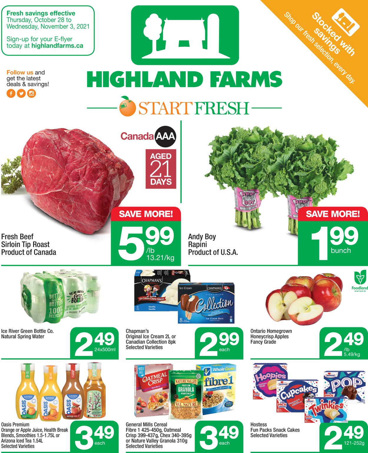 Highland Farms Flyer from 10/28/2021