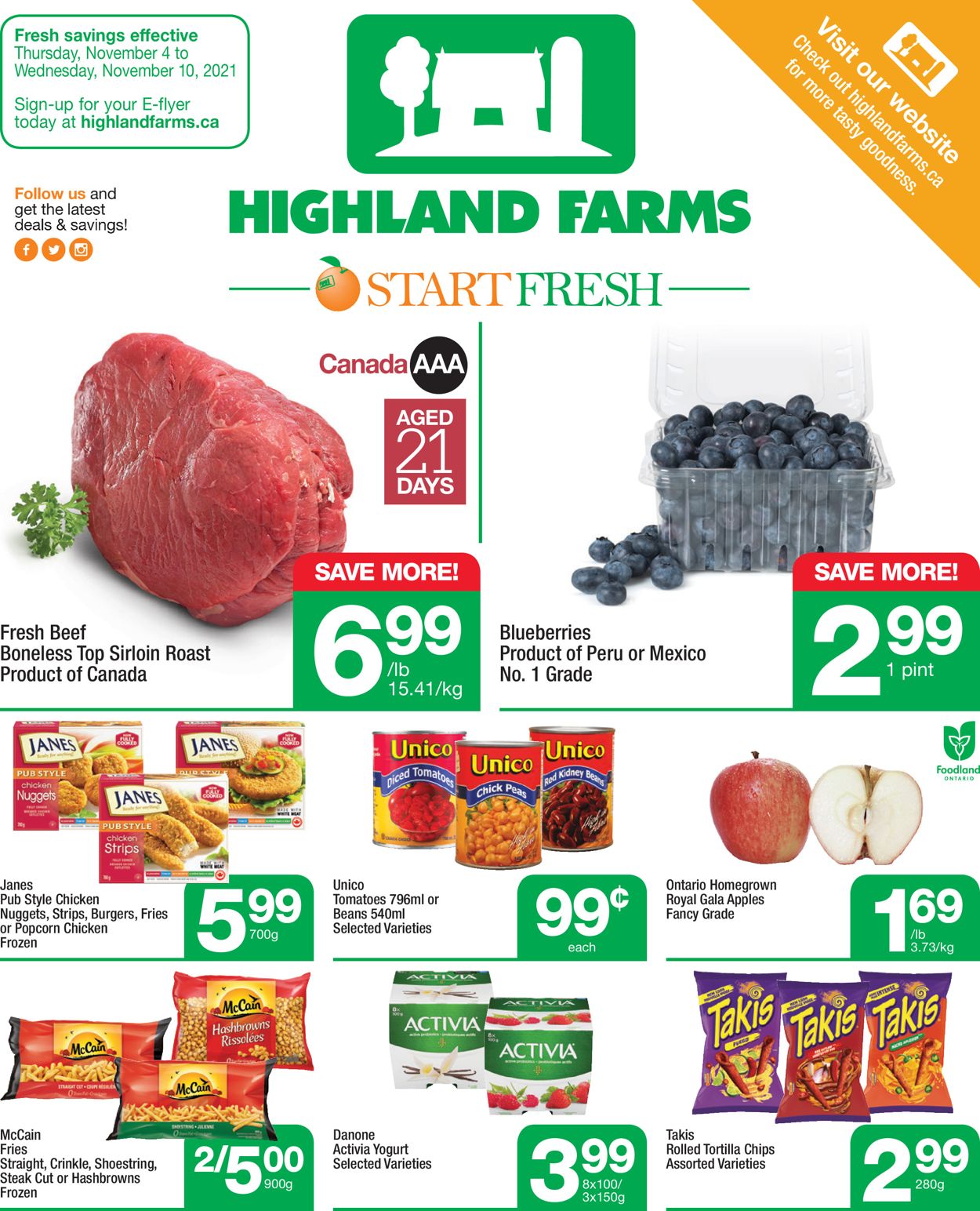 Highland Farms Flyer from 11/04/2021