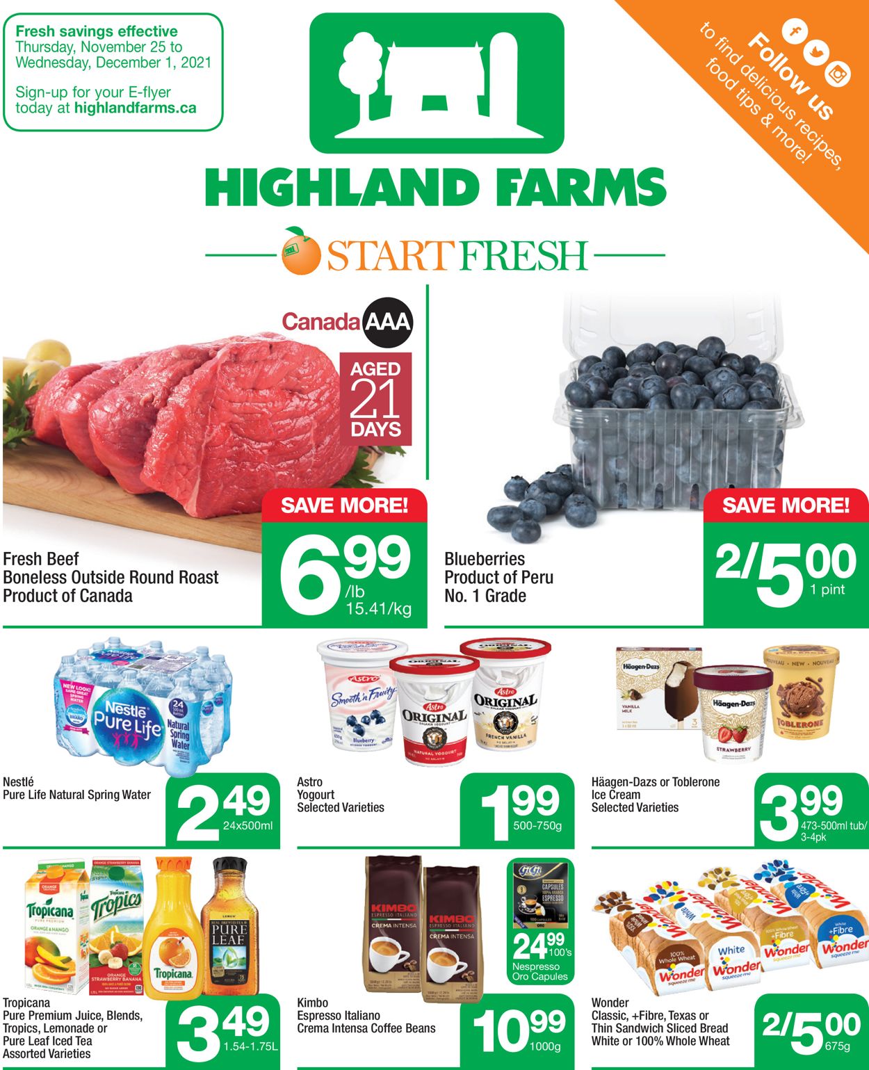 Highland Farms Flyer from 11/25/2021