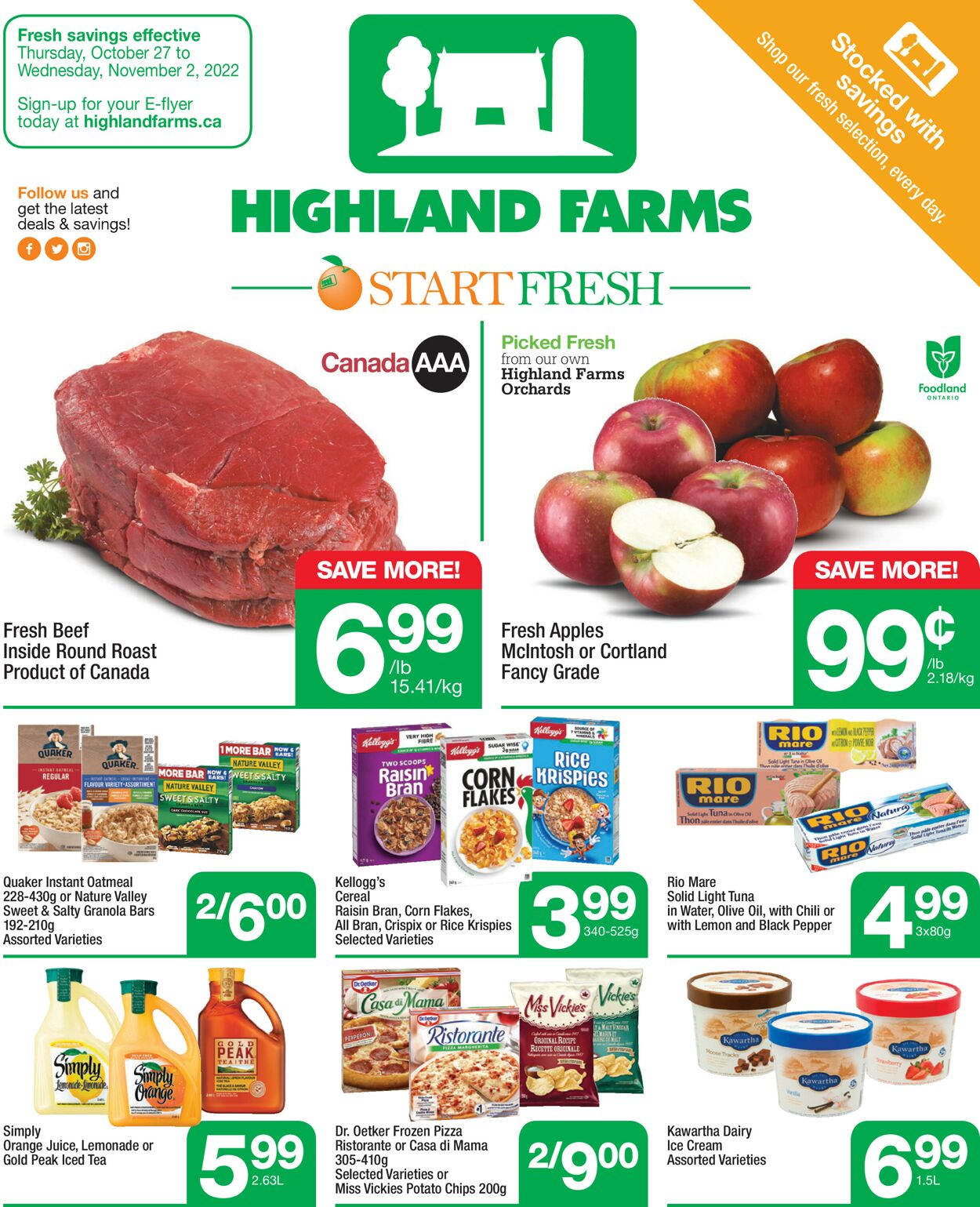 Highland Farms Flyer from 10/27/2022