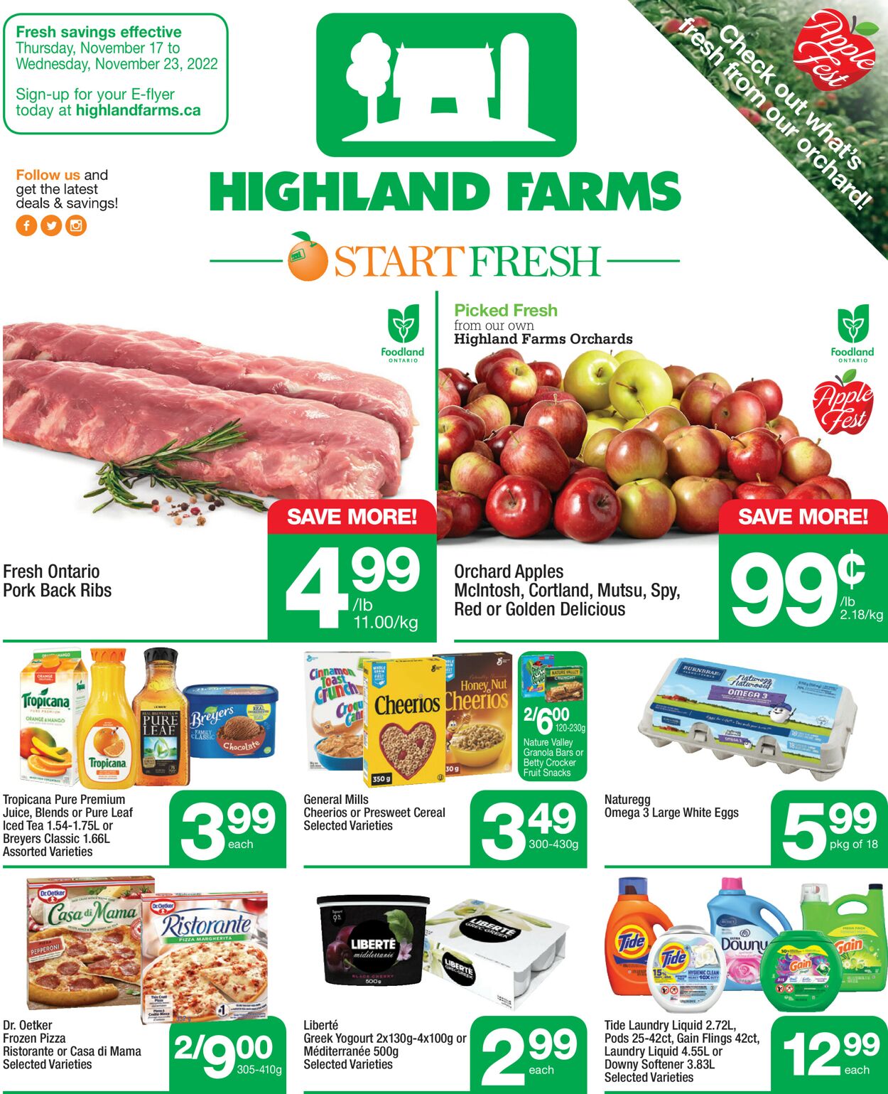 Highland Farms Flyer from 11/17/2022