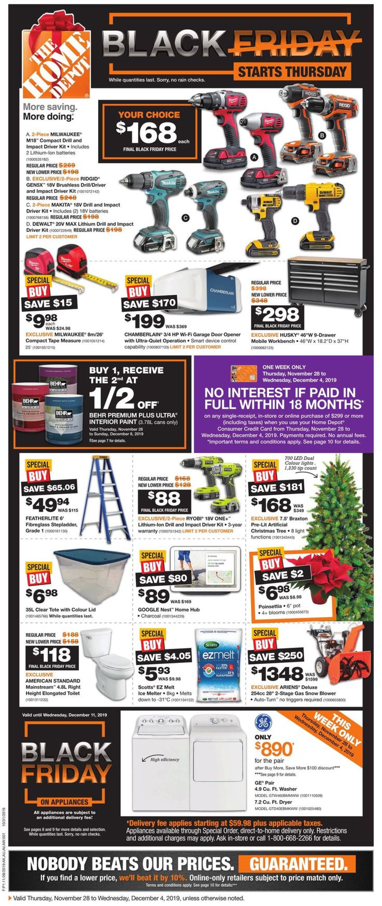Home Depot Flyer from 11/28/2019