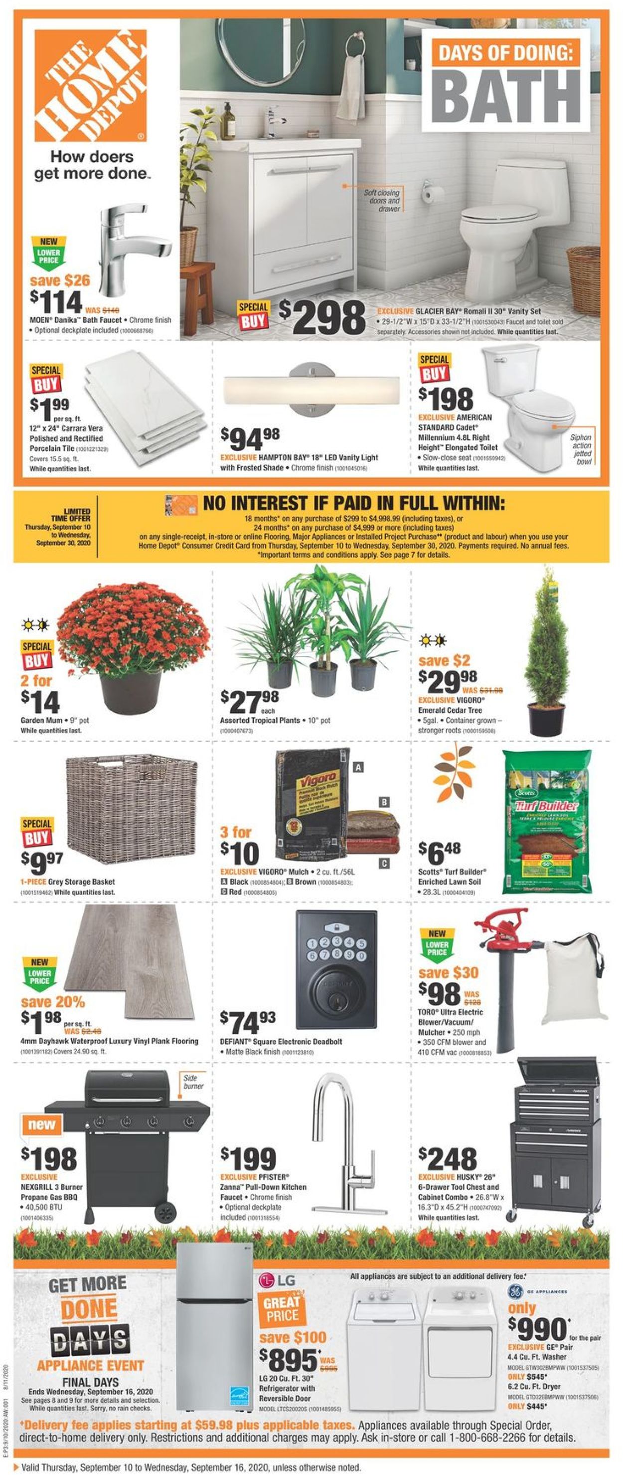 Home Depot Flyer from 09/10/2020