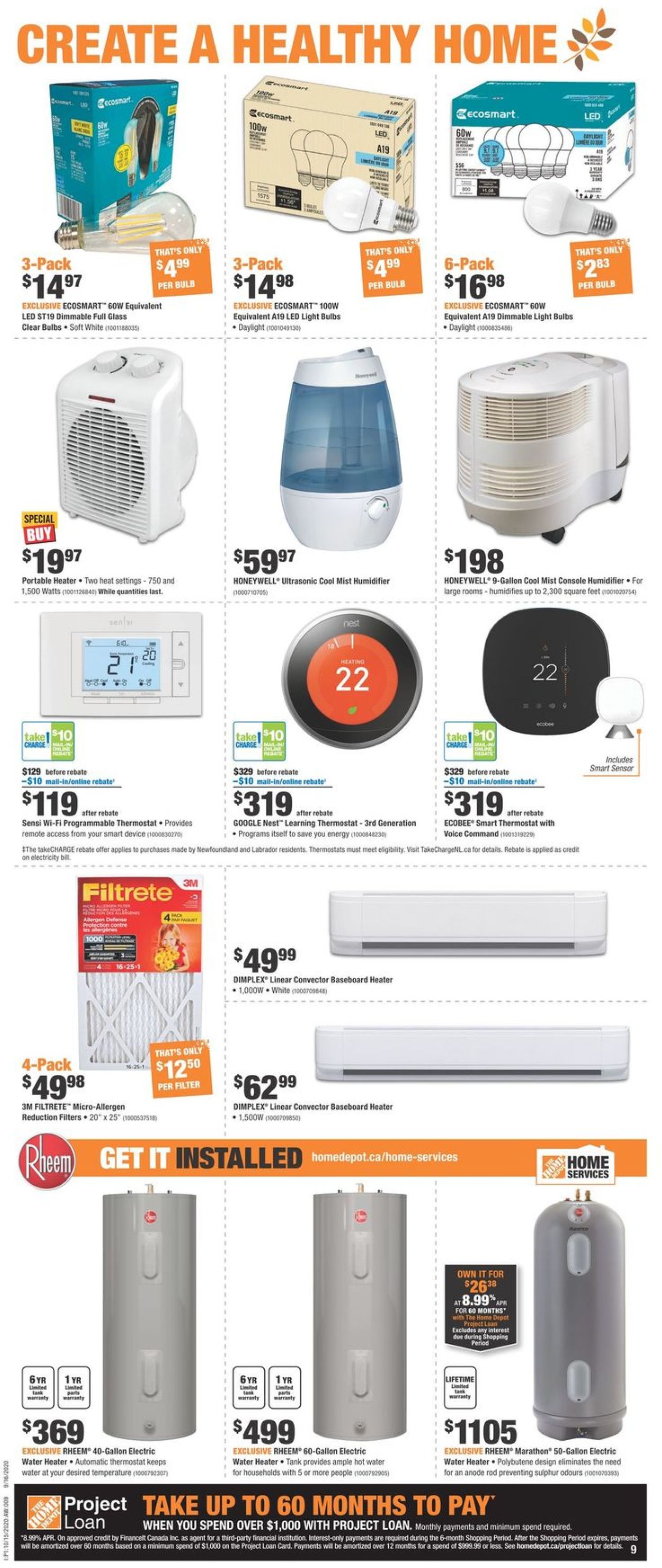 Home Depot Flyer from 10/15/2020