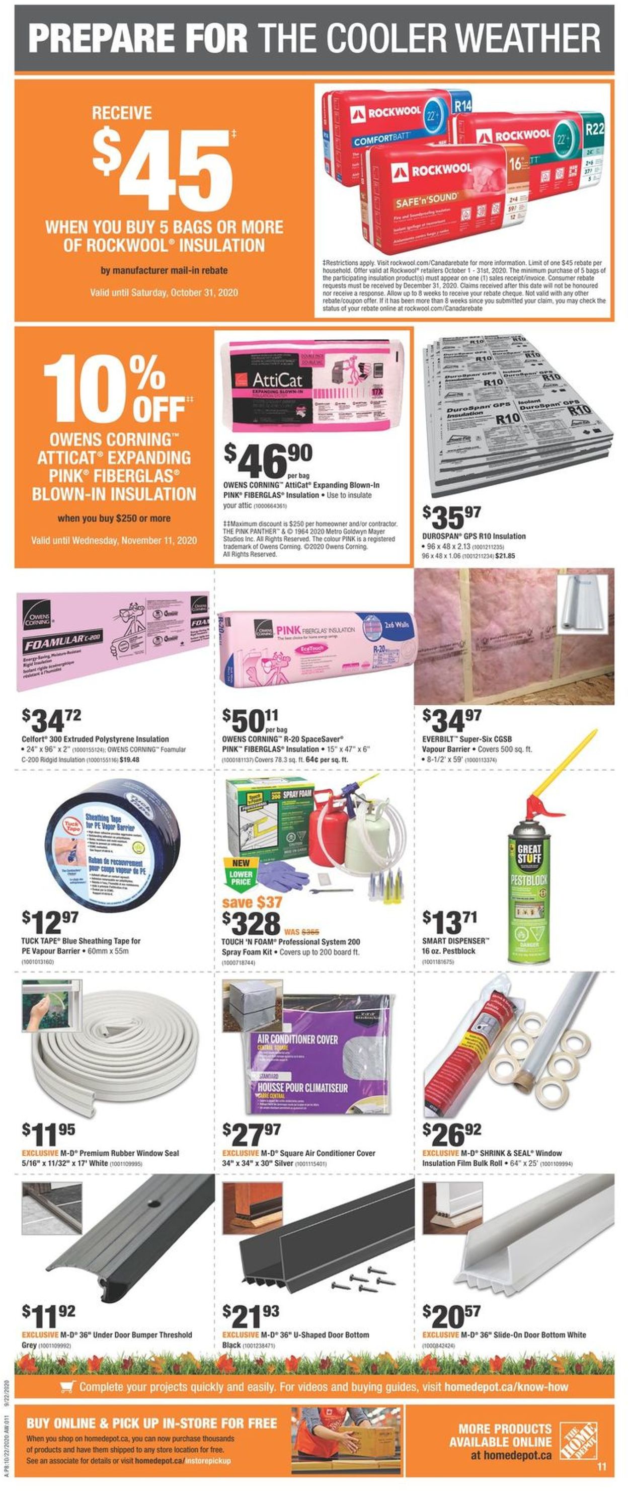 Home Depot Flyer from 10/22/2020