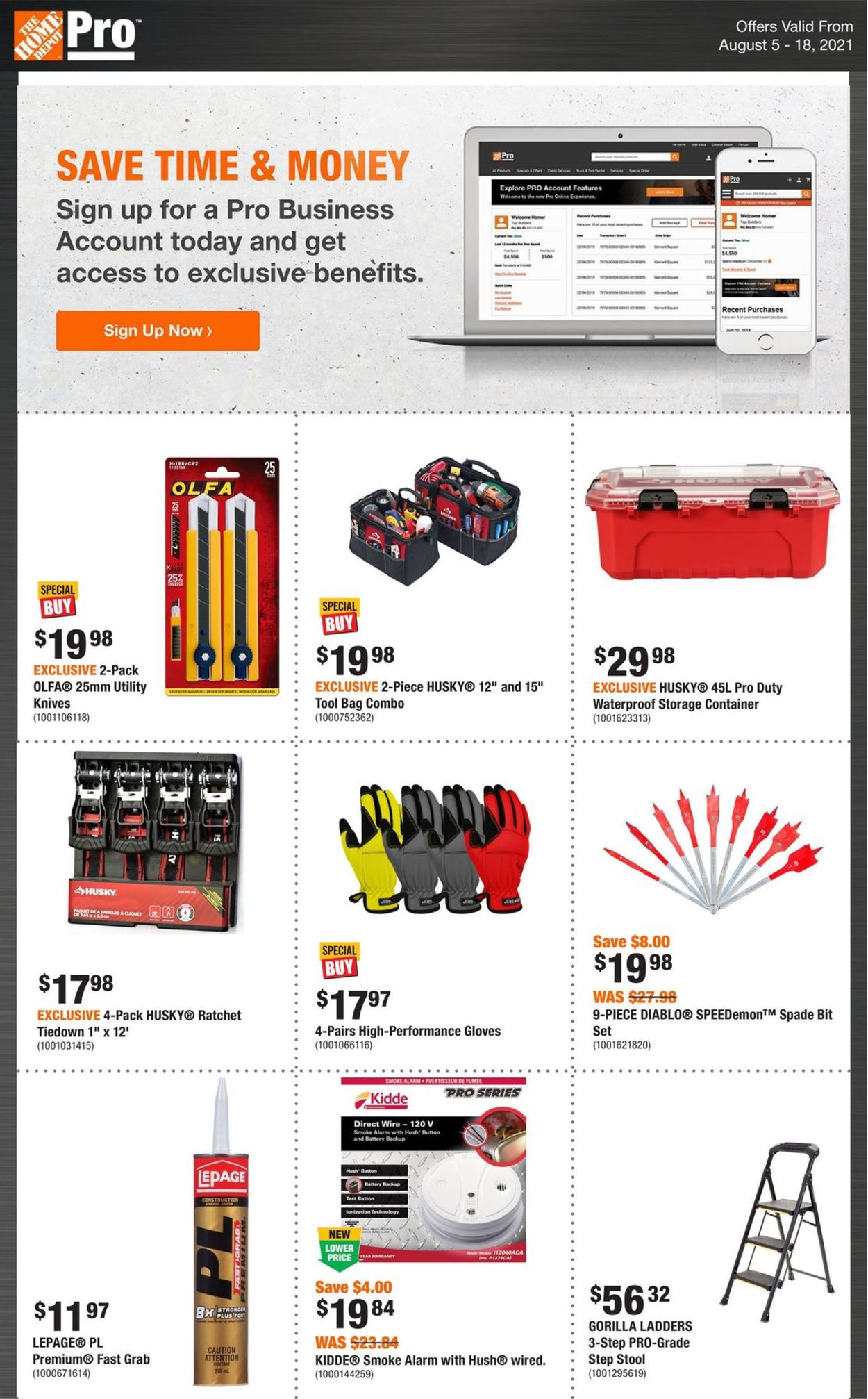Home Depot Flyer from 08/05/2021