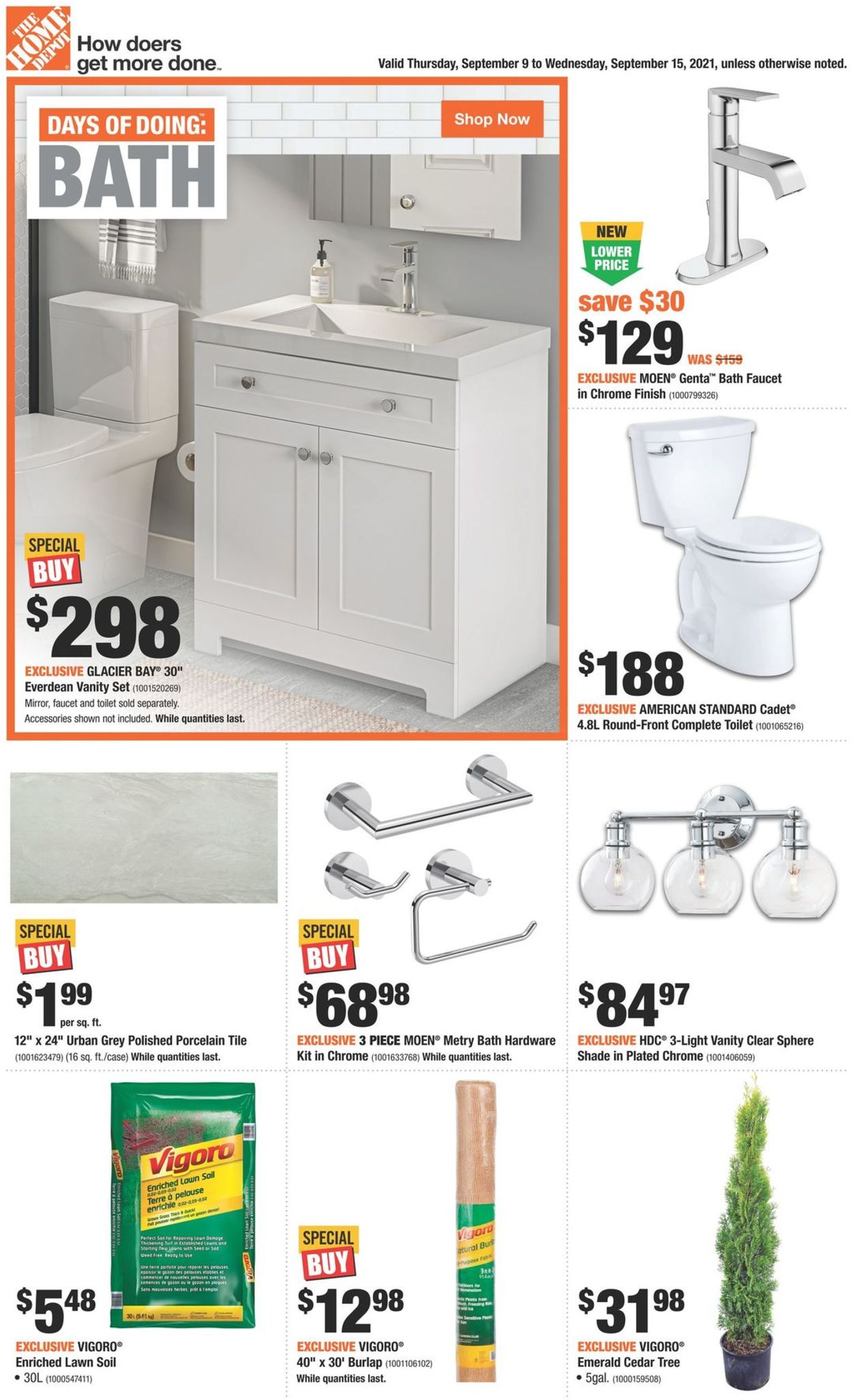 Home Depot Flyer from 09/09/2021