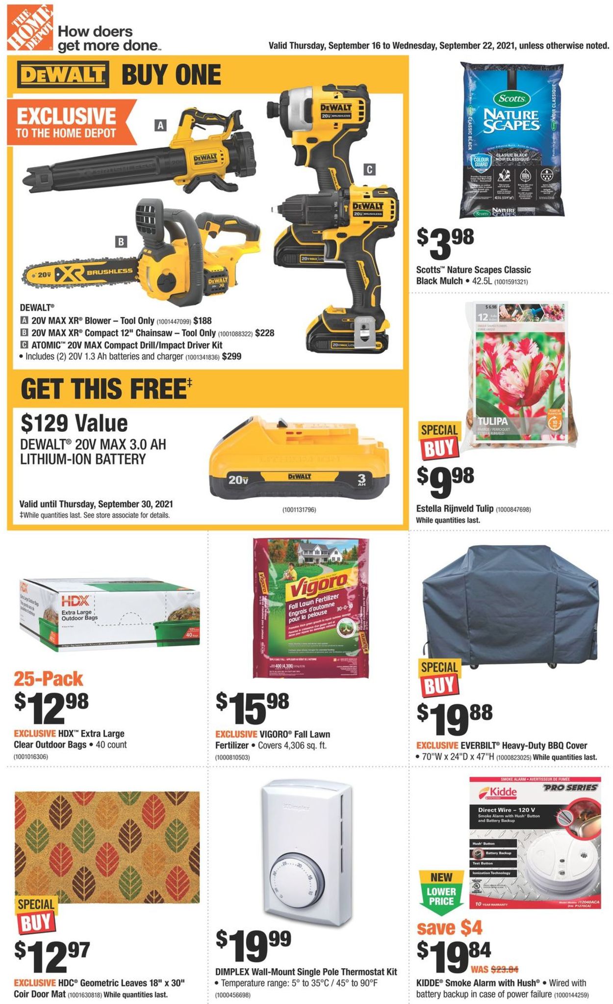 Home Depot Flyer from 09/16/2021